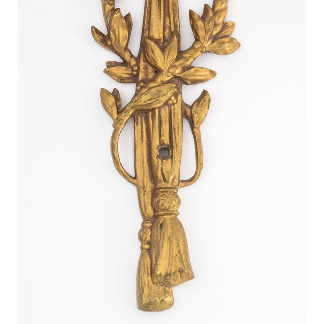 Early 20th Century Louis XVI Style Gilt Metal Ribbon Appliques, Pair For Sale - Image 5 of 7