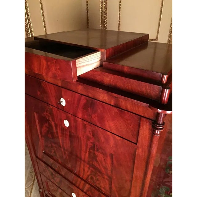 Brown 19th Century Biedermeier Secretaire in Mahogany, 1830-1850s For Sale - Image 8 of 11