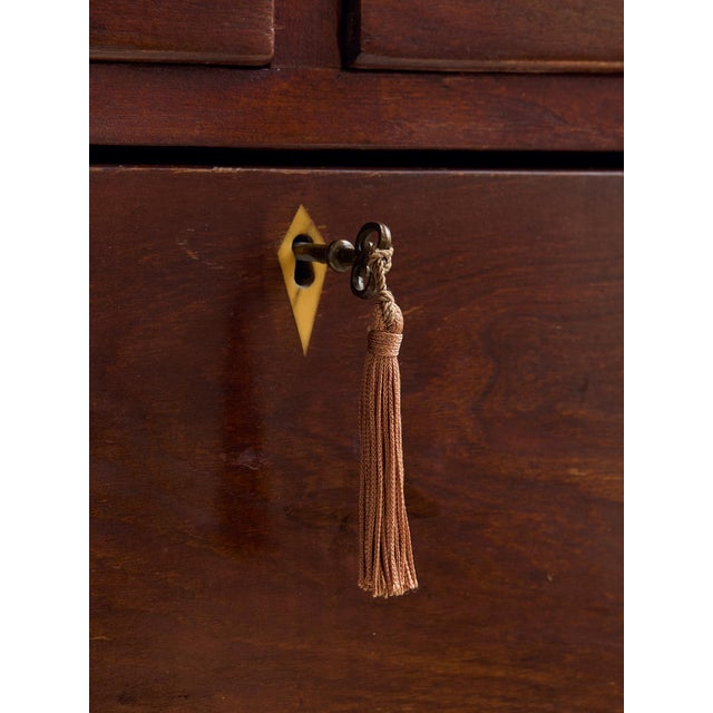 Brown The Vintage Early American Mahogany Dresser With Inlay Detailing For Sale - Image 8 of 12