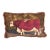 Antique French Needlepoint Shorthorn Ox Tapestry Pillow - 02'09 X 01'09 For Sale