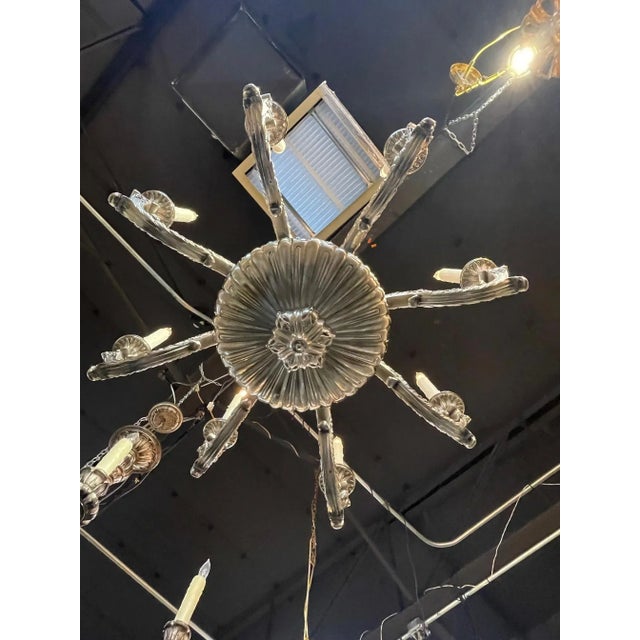 Silver 19th Century English Silvered Bronze Chandelier With 8 Lights For Sale - Image 8 of 10