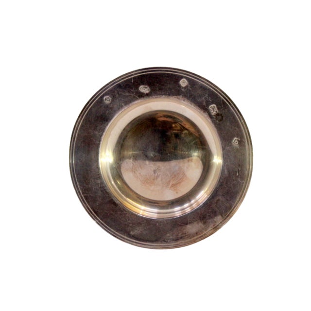 Metal Plain Silver Catchall with Double Edge Frieze For Sale - Image 7 of 7