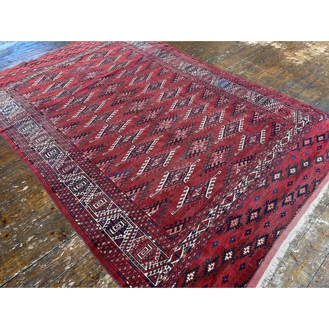 Antique Turkmen Yomut Rug, 1890s For Sale - Image 6 of 18