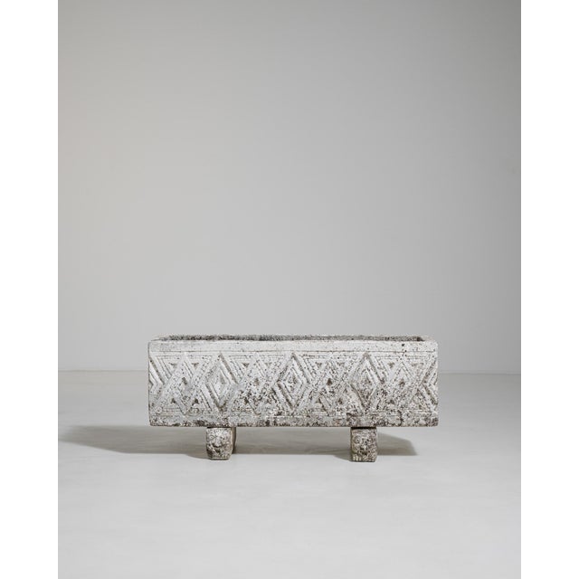 White Brutalist Concrete Planter, Antique, France, Circa 1970 For Sale - Image 8 of 10