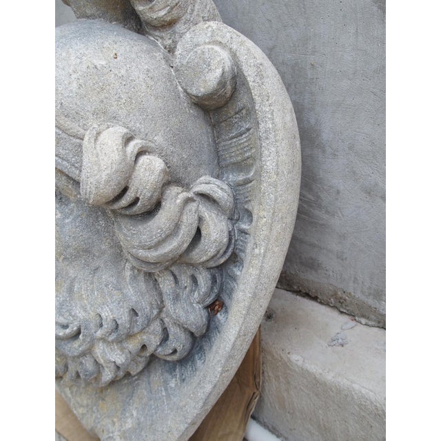 Early 21st Century Italian Carved Limestone Fountain Spout of the Roman God Mars For Sale - Image 5 of 12