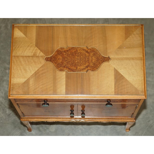 Burr Walnut Bedside Table by Waring & Gillow For Sale - Image 12 of 18
