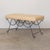 French Panoplie Iron Double Loop Bench, Yellow Linen For Sale - Image 3 of 13
