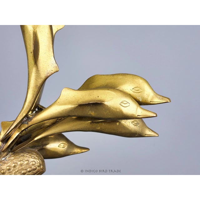1960s 1960s Large Solid Brass Dolphin Sculpture For Sale - Image 5 of 6