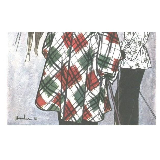 Mid-Century Modern 1948 French Mid-Century Fashion Print for Those Who Ski, Mattted For Sale - Image 3 of 3