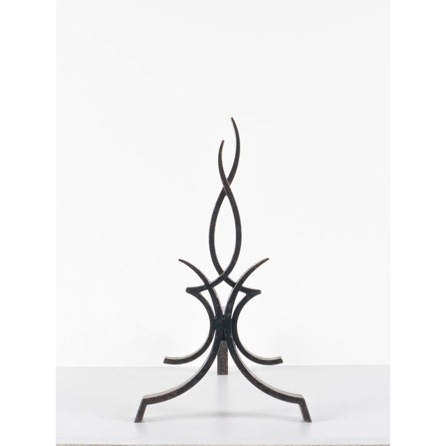 Metal Vintage Andirons by Raymond Subes, 1940s, Set of 2 For Sale - Image 7 of 8