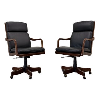 English Chesterfield Office Chairs, Set of 2 For Sale