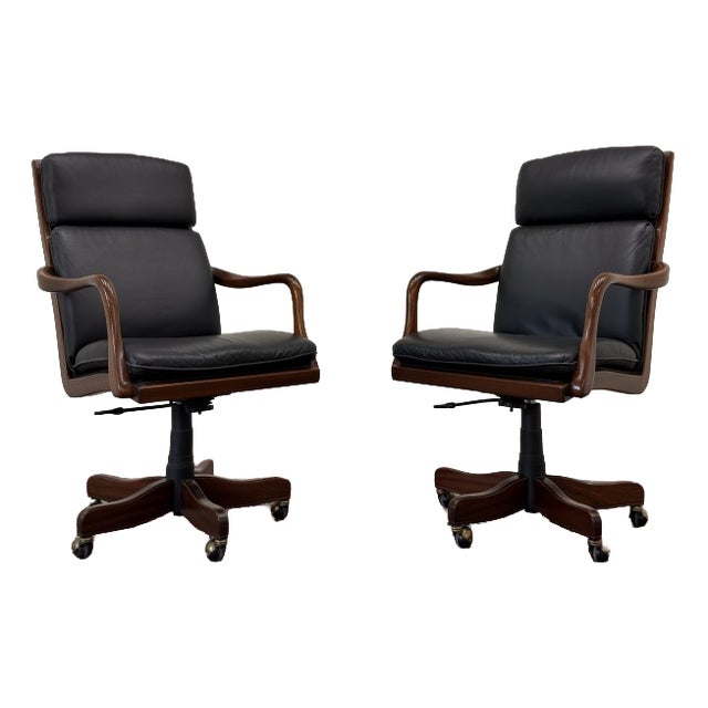 English Chesterfield Office Chairs, Set of 2 For Sale