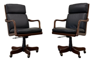 English Chesterfield Office Chairs, Set of 2