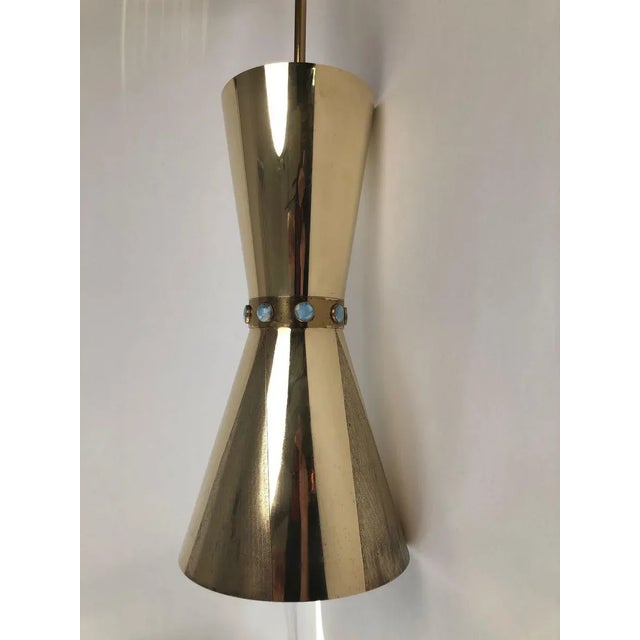 Brass Cafe Europa Pendant Lamps by Carl Appel, Vienna, 1950s, Set of 2 For Sale - Image 3 of 9