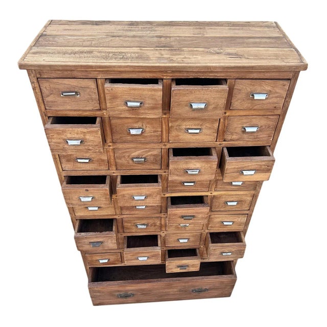 Mid 20th Century Mid 20th Century Vintage Colonial Teak Storage Dresser For Sale - Image 5 of 9