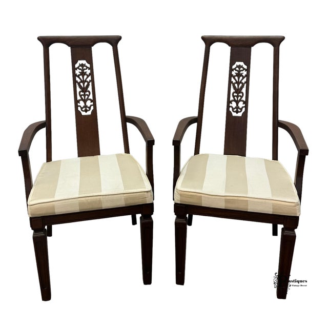 Brown Vintage Mid Century Modern Style Mahogany Accent / Dining Chairs - Pair For Sale - Image 8 of 8