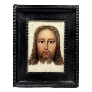 The Holy Face of Christ, 1800s, Oil on Copper For Sale
