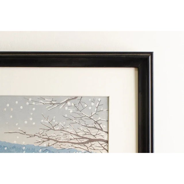 1940s Vintage Framed Signed Original Tomikichiro Tokuriki Woodblock Print For Sale - Image 5 of 10