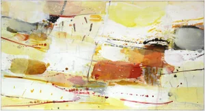 Framed Original Artwork "Sunlit Landscape V" Large Abstract Painting by Greet Helsen