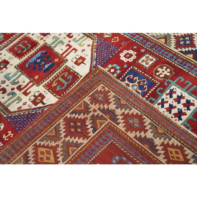 Antique Caucasian Kazak Rug 5’3” X 8’0" For Sale - Image 9 of 10