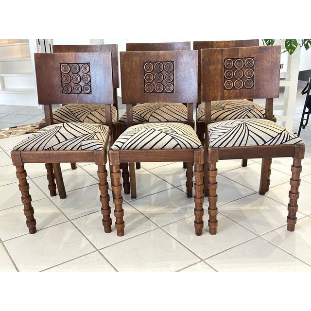 French Art Deco Chairs by Charles Dudouyt, 1940, Set of 6 For Sale - Image 18 of 18