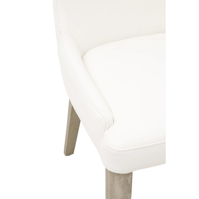Contemporary Aurora Grey Wood Dining Chairs, Alabaster Leather, Set of 2 For Sale - Image 3 of 13