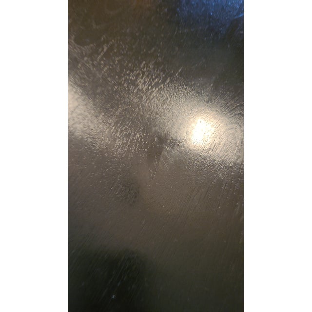 Ebonized Walnut Dining Table With Custom Industrial Steel Base For Sale In Seattle - Image 6 of 9