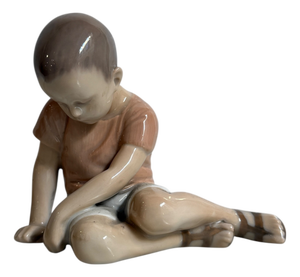 Ceramic Boy Figurine from B&G Denmark, 20th Century