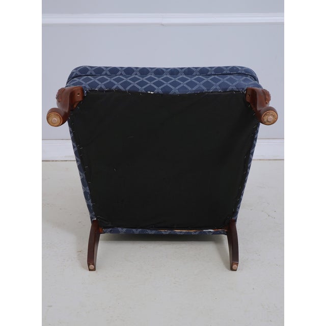 Broyhill Roll Arm Blue Upholstered Wing Chair For Sale - Image 17 of 18