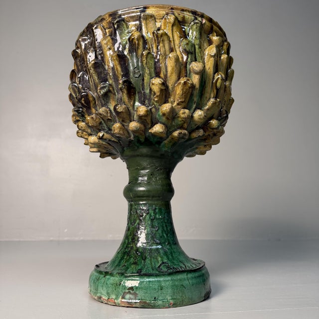 Ceramic Plant Stand by Rocco Condurso, Seminara, Italy, 1980s For Sale - Image 4 of 12