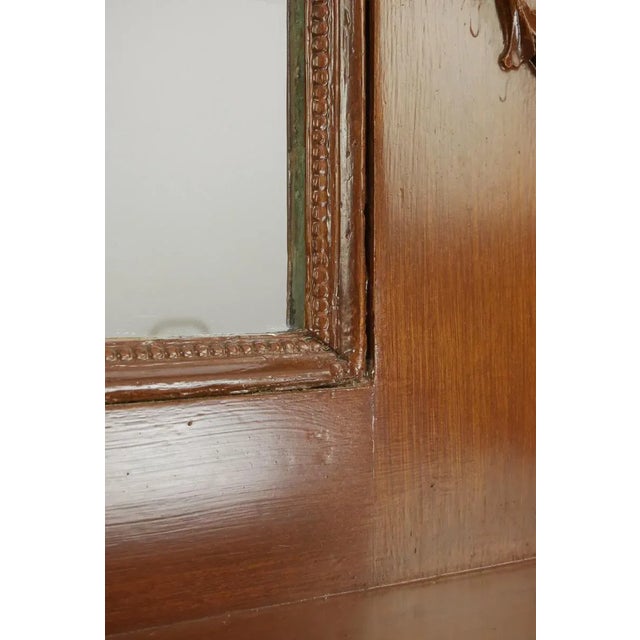 Brown Vintage Victorian Full Size Wooden Mantel With Mirror For Sale - Image 8 of 9