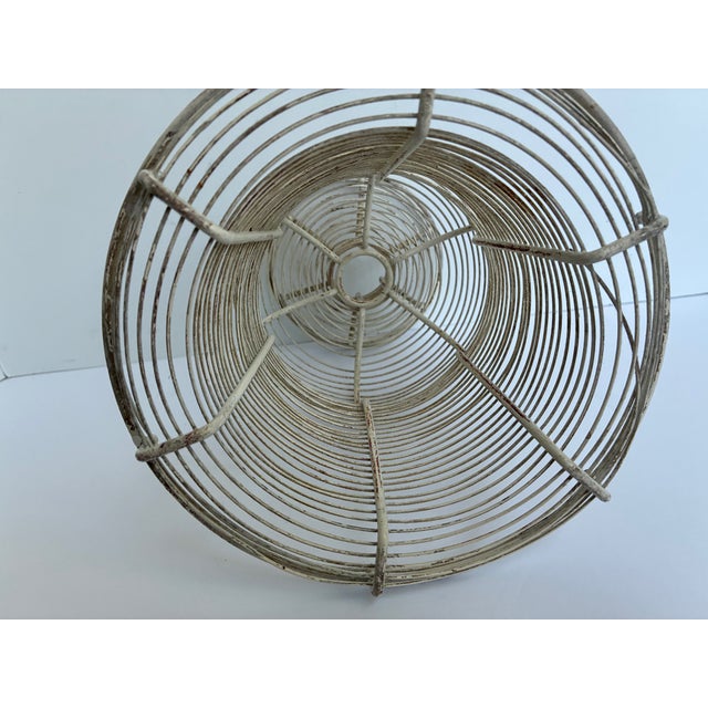 White Vintage Antique White French Metal Urn | Wire Egg Basket | Jardiniere Planter For Sale - Image 8 of 12