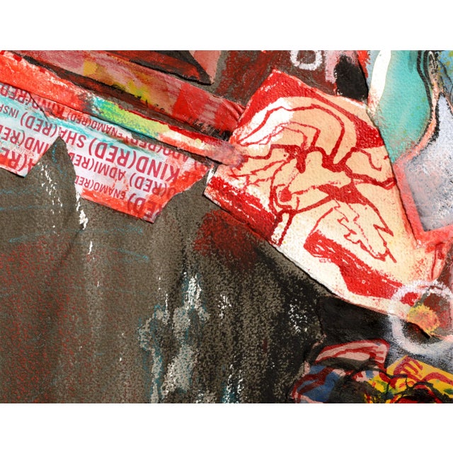 Early 21st Century Karen Druker Red Goat Collage circa 2010 For Sale - Image 5 of 9