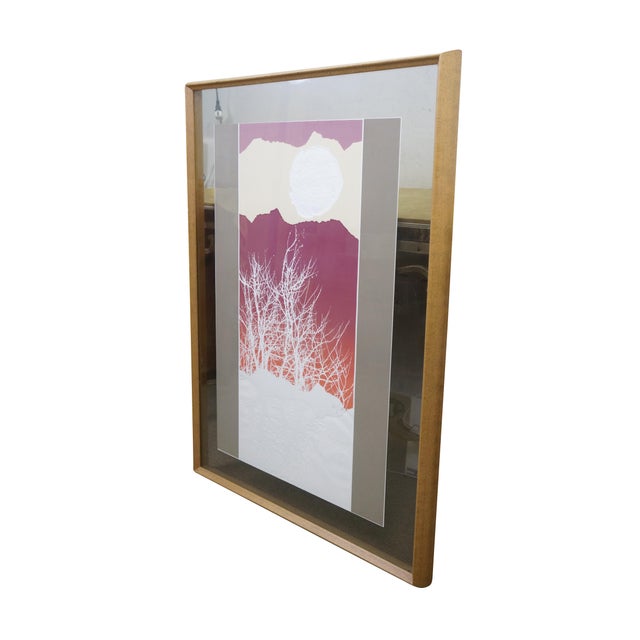 Abstract Max Hayslette Signed Abstract Winter Sunset Serigraph Print 44" For Sale - Image 3 of 15