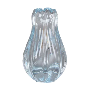 Stella Polaris Ice Blue Glass Vase by Vicke Lindstrand for Orrefors, 1960s