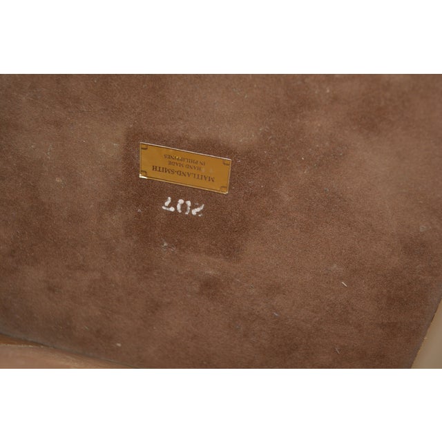 1980s Maitland - Smith Stack of Books Table Lamp With Tan Leather Embossed Shade For Sale - Image 11 of 12