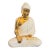 1980s Modernist White and Gold Porcelain Buddha Statue by Tommaso Barbi For Sale