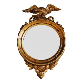 Mid 20th Century VTG Federal Eagle Convex Bulls Eye Round Mirror 13 Colonies For Sale