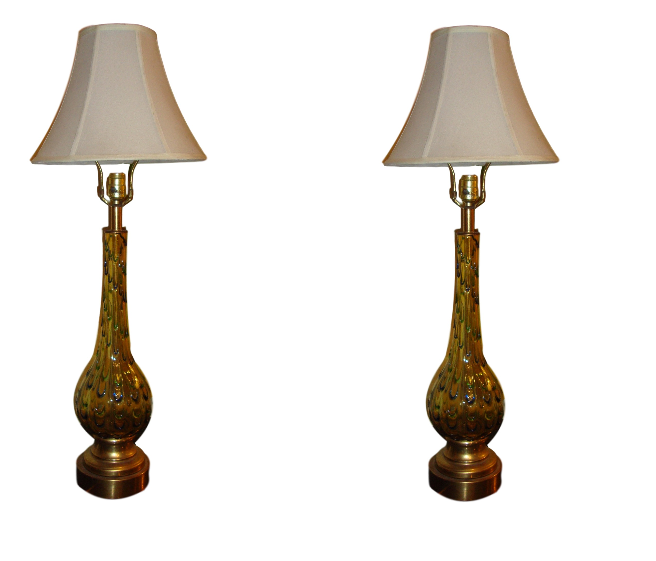 multi colored table lamps