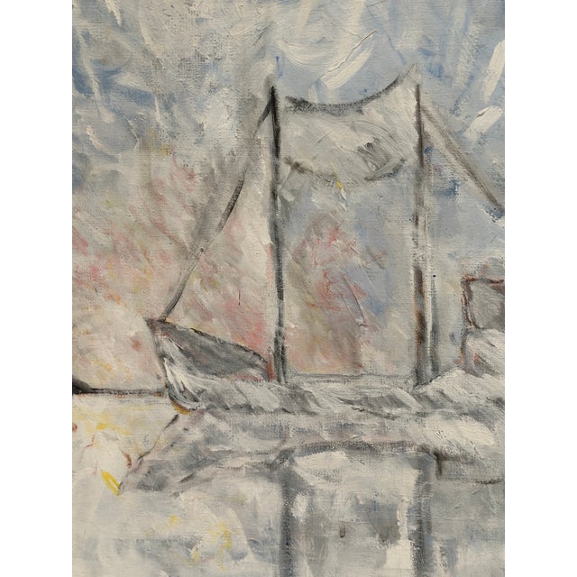 Michael Hertzman, Silhouette of the Boat, 1992, Oil on Canvas, Framed For Sale - Image 8 of 18