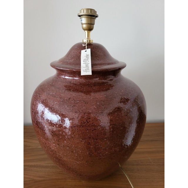 Large Vintage Ceramic Table Lamp by Hubert Olivier, France, 1980 For Sale - Image 3 of 13