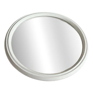 Dutch Space Age Round Wall Mirror with White Plastic Frame, 1970s For Sale