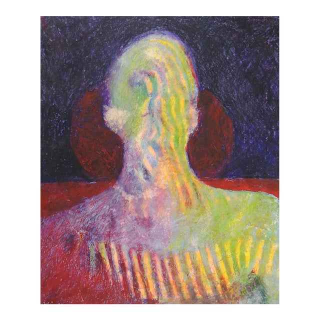 Contemporary Colorful Abstract Portrait Silhouette Painting For Sale