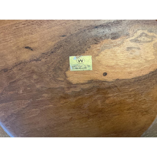 Wood Vintage Mid-Century Modern Genuine Teak Salad Bowl Set - 7 Pieces For Sale - Image 7 of 9