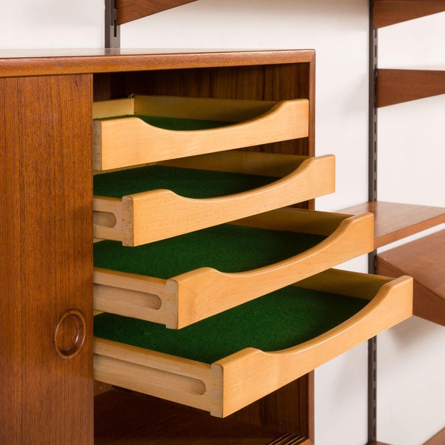 3-Bay Wall Unit with Desk by Kai Kristiansen for FM Mobler, Denmark, 1960s For Sale - Image 11 of 18