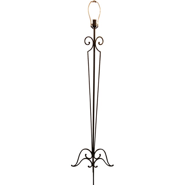 French 1920’s Wrought Iron Floor Lamp For Sale