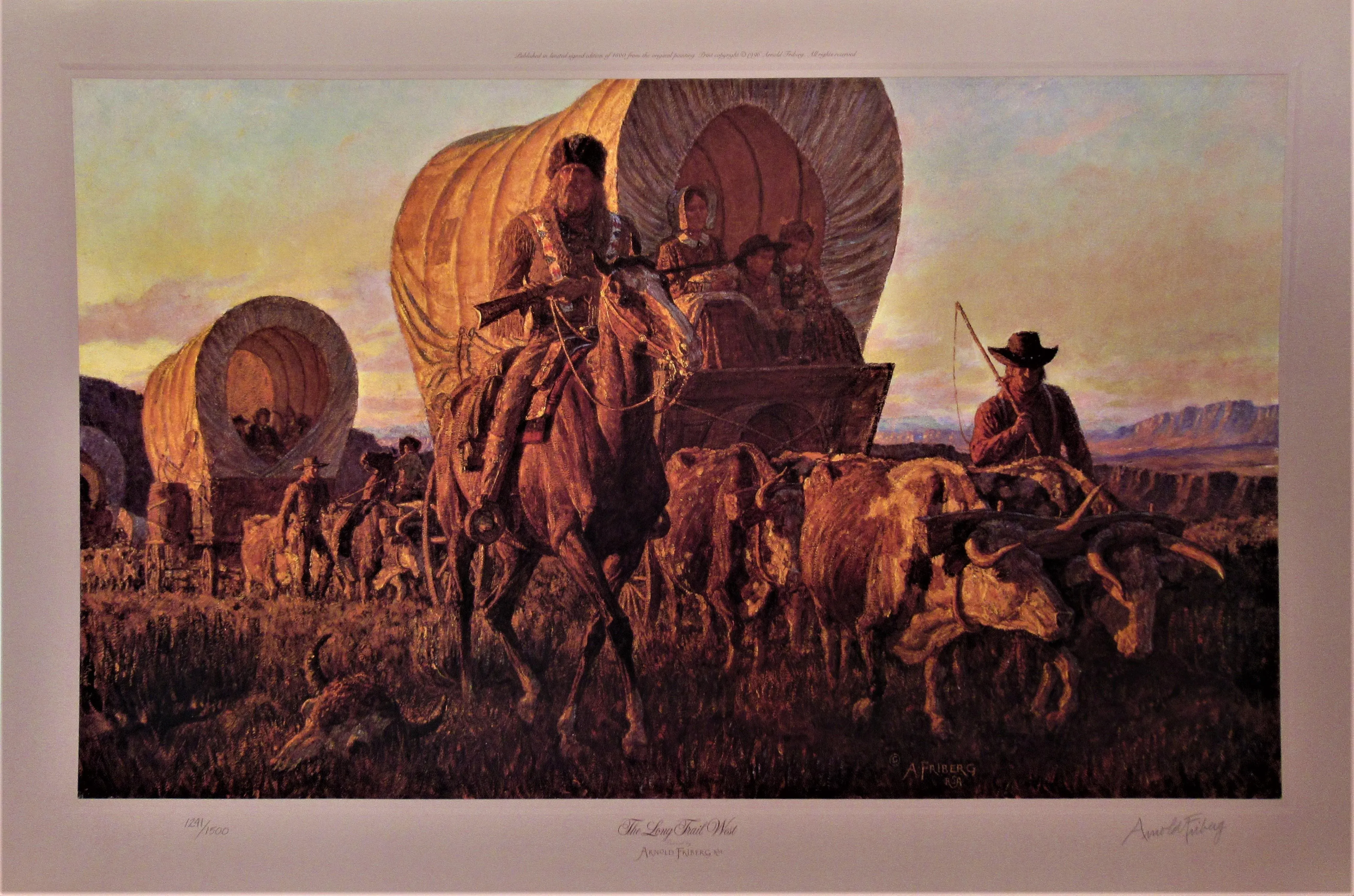 Arnold Feeth アーノルド・フィース シルクスクリーン 版画 Arnold Friberg, The Long Trail West, Circa 1980 | Chairish