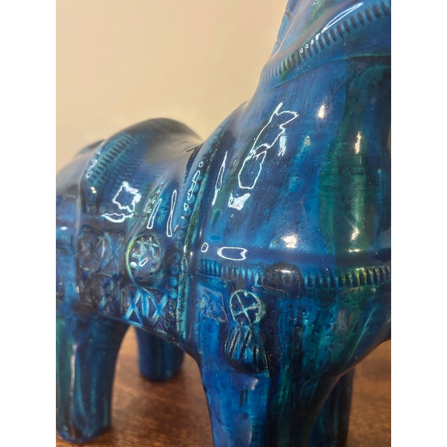 Vintage Aldo Londi for Bitossi Horse, Rimini Blue Sculpture, Italy, 1960s For Sale - Image 9 of 11