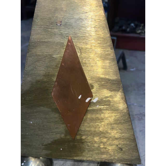 1960s 1960s Mid-Century Modern Firedogs/Andirons in Brass With Copper Detail - Set of 2 For Sale - Image 5 of 12