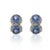 This is part of Chairish’s Fine Jewelry assortment. Natural Diamond and Blue Sapphire Pushback Stud Earrings in 14K Gold....